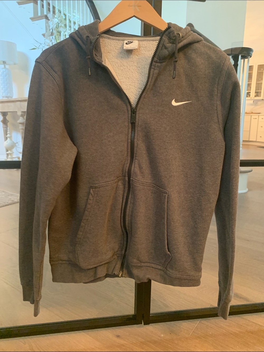 Nike Charcoal Gray Sherpa-Lined Full-Zip Hoodie